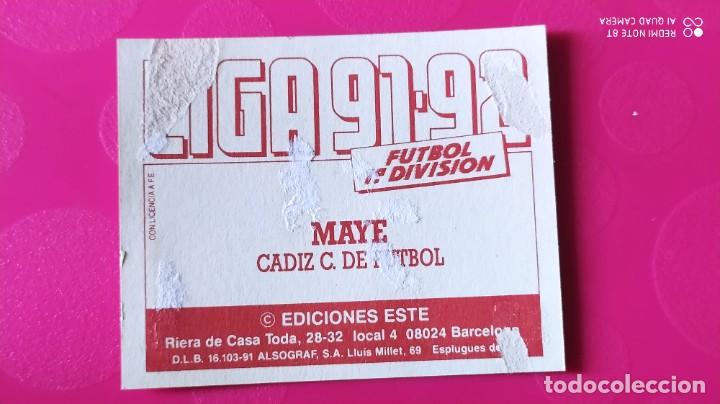 Cromos de f&uacute;tbol: MAYE CADIZ ESTE 91 92 1991 1992 - Foto 2