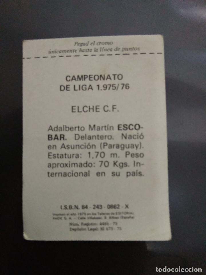 Cromos de f&uacute;tbol: ESCOBAR - Foto 2