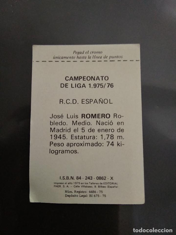 Cromos de f&uacute;tbol: ROMERO - Foto 2