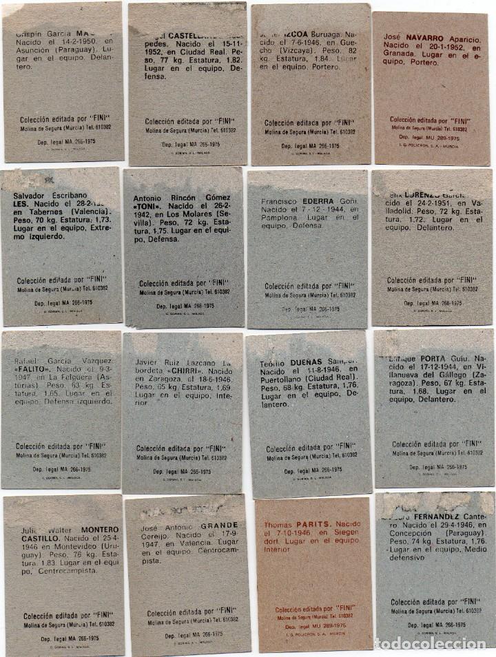 Cromos de f&uacute;tbol: GRANADA 1975 DE EDICIONES FINI, - Foto 2