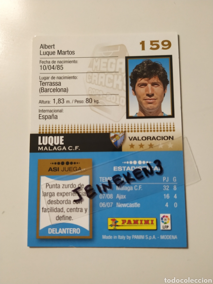 Cromos de f&uacute;tbol: Megacracks 2009/10 159 Luque M&aacute;laga - Foto 2