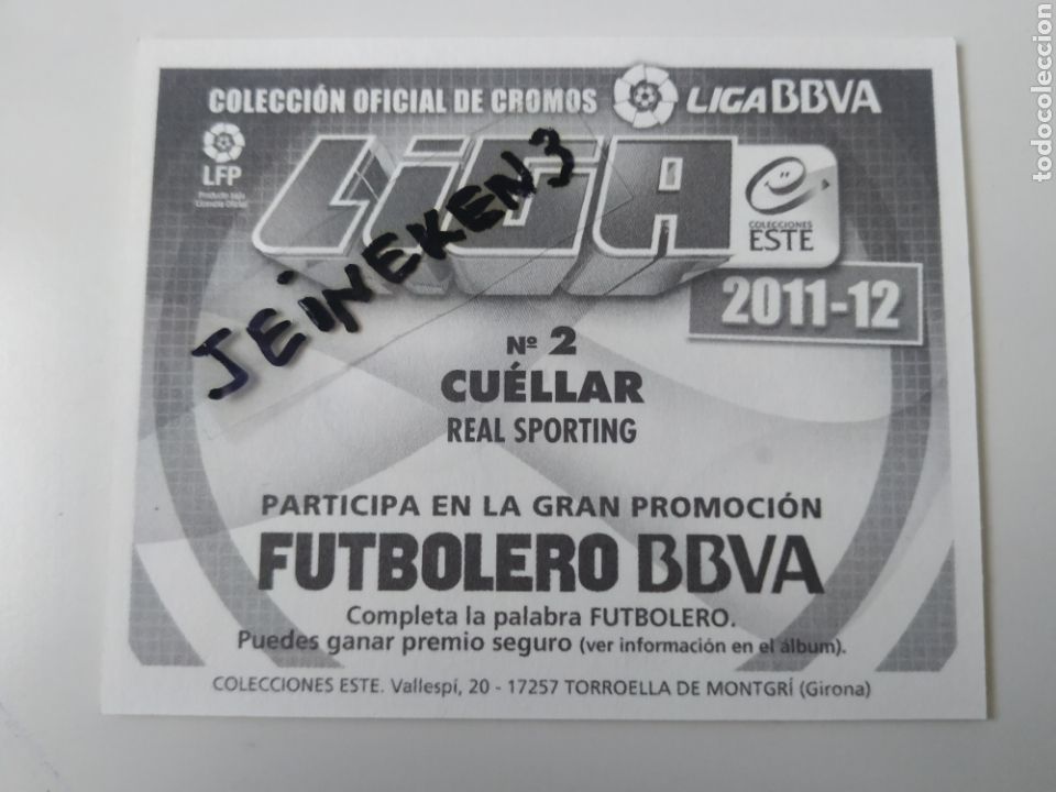 Cromos de f&uacute;tbol: Este Liga 2011/12 2 Cuellar Sporting - Foto 2