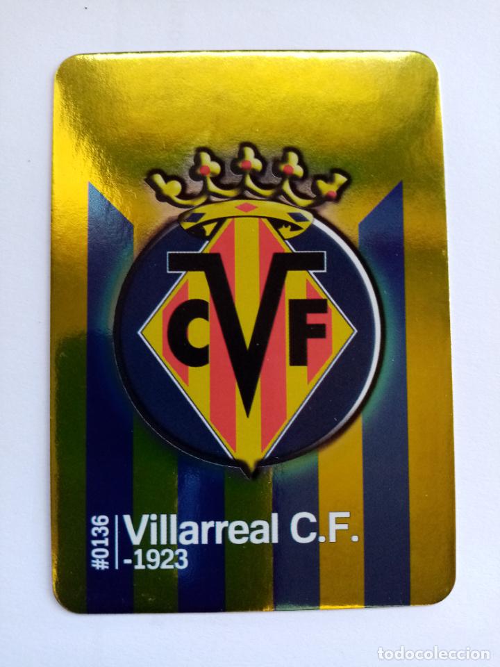 Cromos de Futebol: #136 ESCUDO BRILLANTE LISO pr villarreal cf LAS FICHAS QUIZ DE LA LIGA 2016 MUNDICROMO