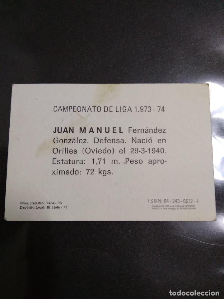 Cromos de f&uacute;tbol: JUAN MANUEL - Foto 2
