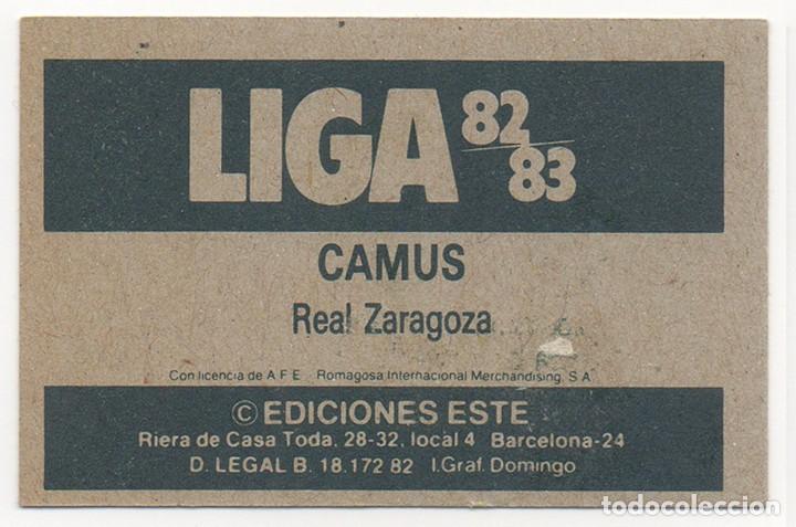 Cromos de f&uacute;tbol: ESTE 82-83 CAMUS. RECUPERADO. - Foto 2