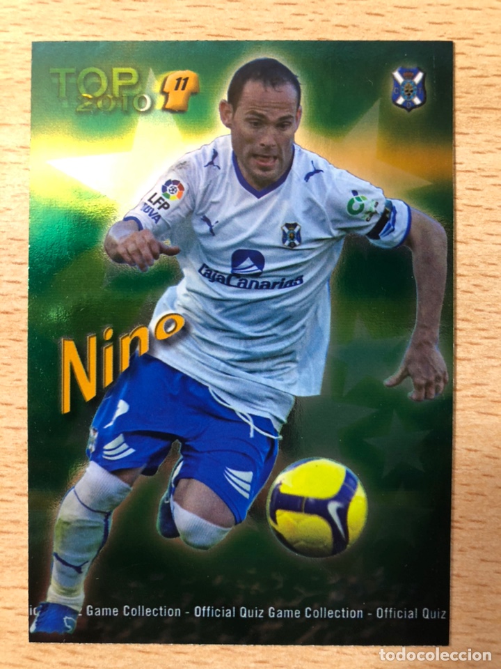 Figurine di Calcio: # 637 Nino Tenerife top 11 Mundicromo 2010 versi&oacute;n verde brillo liso
