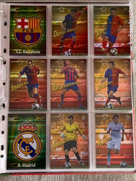 Cromos de F&uacute;tbol: MUNDICROMO 2009-10 VERSI&Oacute;N COMPLETA SUPERSTAR RAYAS HORIZONTALES 100 CROMOS MESSI CRISTIANO RONALDO