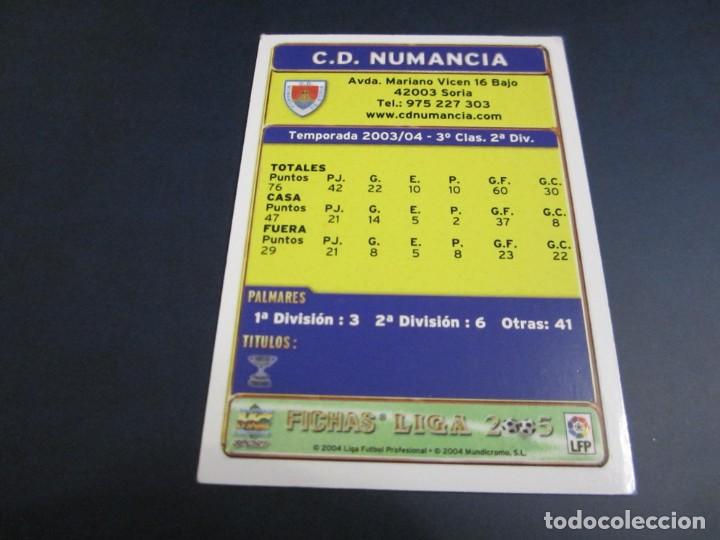 Cromos de f&uacute;tbol: CROMO ESCUDO Y CAMPO DEL NUMANCIA - Foto 2