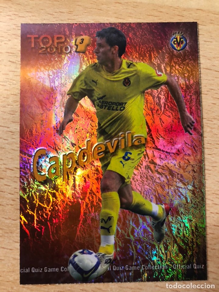 Cromos de f&uacute;tbol: # 579 Capdevila Villarreal top 3 Mundicromo 2010 versi&oacute;n rojo brillo jaspeado - Foto 1