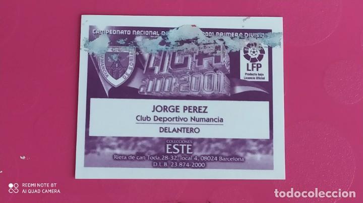 Cromos de f&uacute;tbol: JORGE PEREZ NUMANCIA ESTE 00 01 2000 2001 - Foto 2