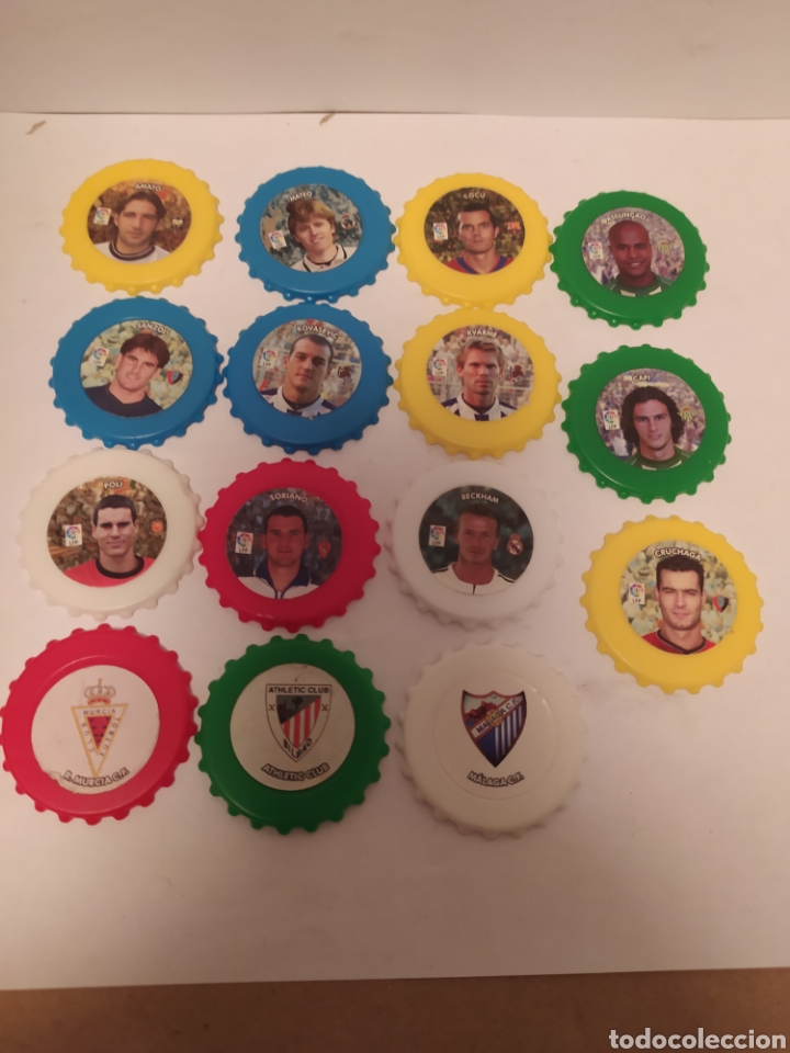 Cromos de F&uacute;tbol: Tazos de pl&aacute;stico f&uacute;tbol chaps