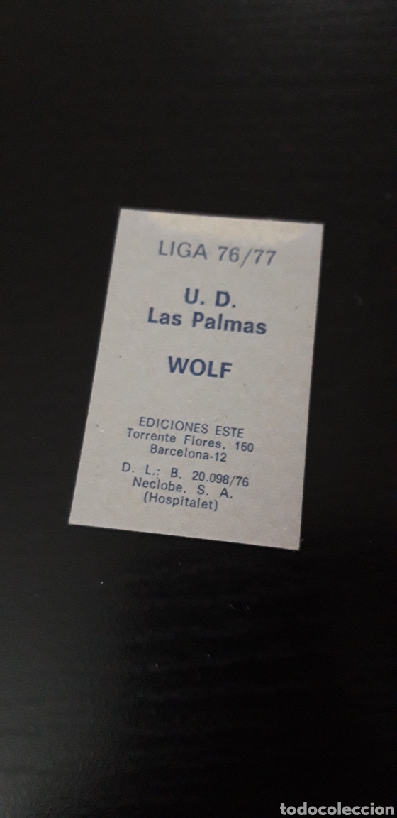 Cromos de f&uacute;tbol: Wolf error difuminado las palmas 76 77 1976 1977 despegado error - Foto 2