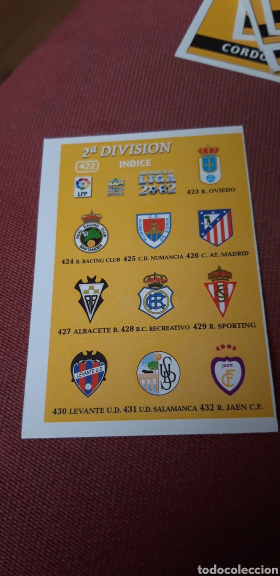 Cromos de Futebol: Indice 422 escudo segunda division Mundicromo 01 02 2001 2002