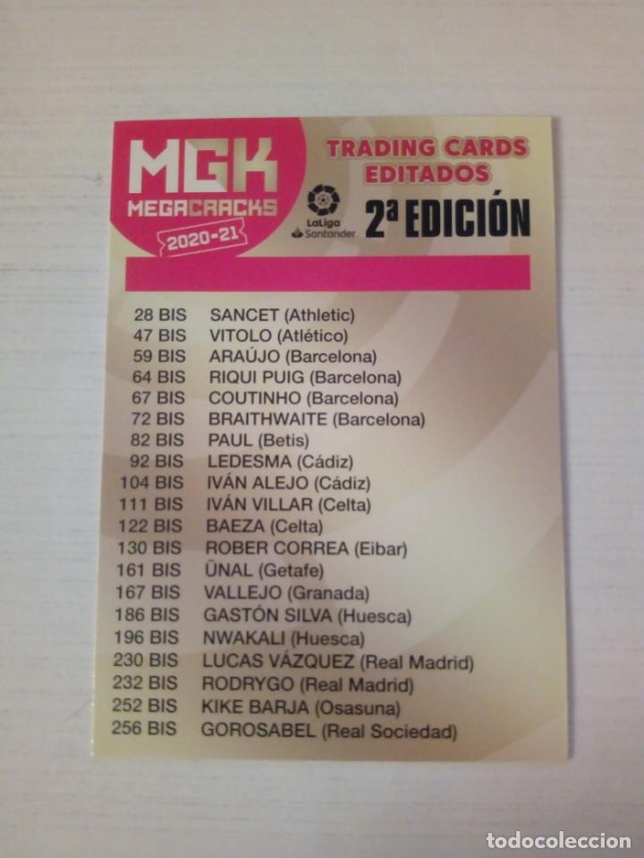 Football Stickers: INDICE SEGUNDA 2 &ordf; EDICI&Oacute;N MEGACRACKS 2020 2021