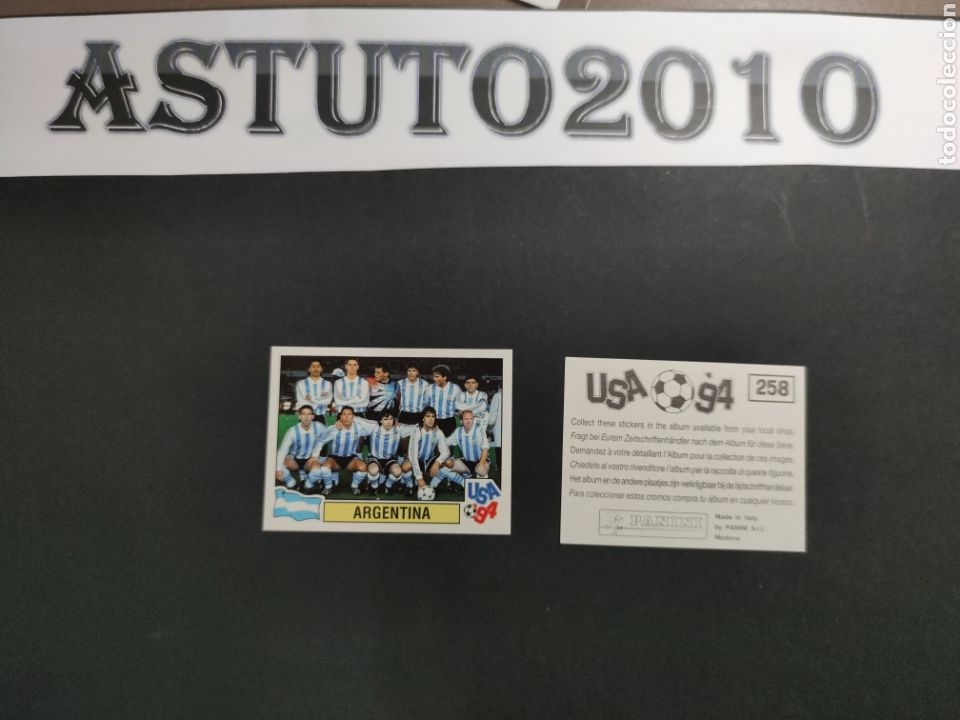 Cromos de F&uacute;tbol: MUNDIAL WC USA 94 - PANINI - 258 ALINEACION ARGENTINA ( NUNCA PEGADO ) DE SOBRE