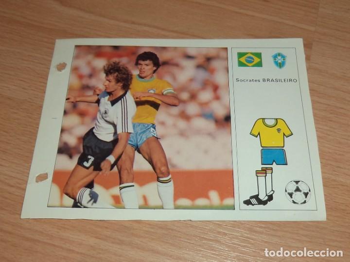 Cromos de F&uacute;tbol: Ficha Cromo n&ordm; 035 Estrellas del Mundial '82 : Socrates Brasileiro. 13 x 18 cm