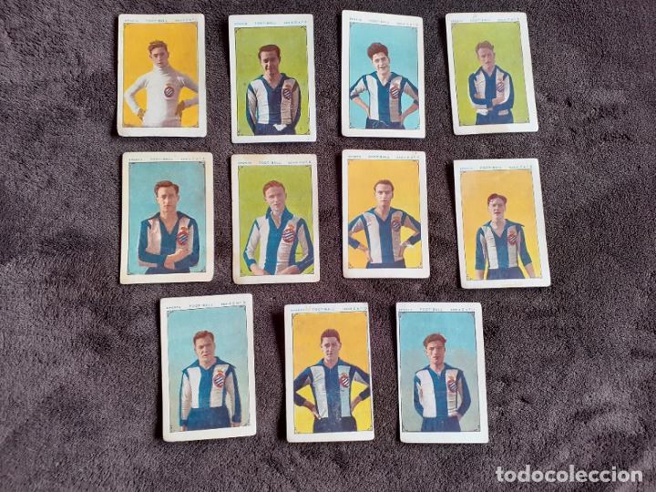 Cartes &agrave; collectionner de Football: 11 CROMOS. CHOCOLATE JUNCOSA. RCD ESPA&Ntilde;OL. FUTBOL.