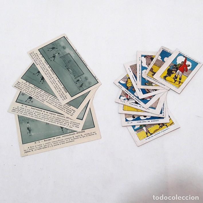 Cromos de Futebol: LOTE CROMOS-JUGADA FUTBOL CHOCOLATE ROYAL CAF&Eacute; PAJARITA-ASOCIACION REGLAS OFFSIDE-CIRCA 1920-1930