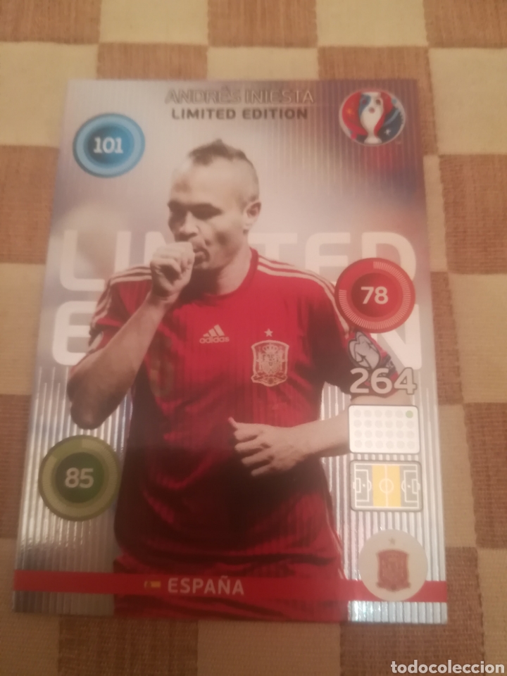 Cromos de F&uacute;tbol: Ficha Trading Card Cromo Iniesta Eurocopa 2016.Adrenalyn 264.Espa&ntilde;a.Limited Edition.