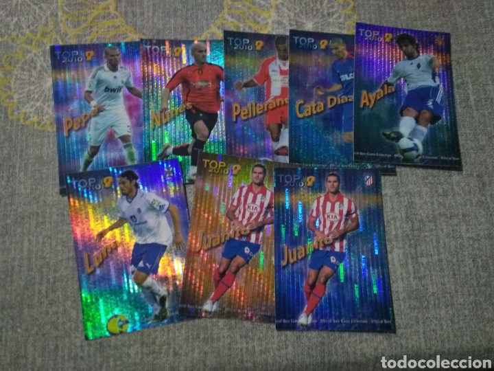 Figurine di Calcio: QUIZ GAME 2010 - NUMERO 5 TOP SECURITY - LOTE DE 8 CARDS NO SAL&Iacute;AN EN LOS SOBRES - CON PEPE