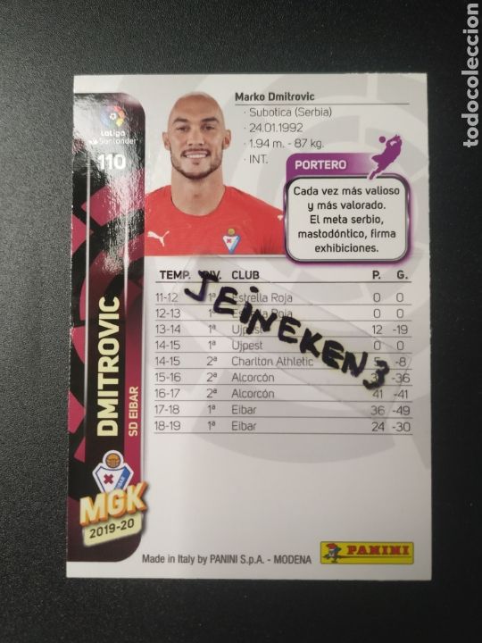 Cromos de f&uacute;tbol: Megacracks 2019/20 110 Dmitrovic &Eacute;ibar - Foto 2