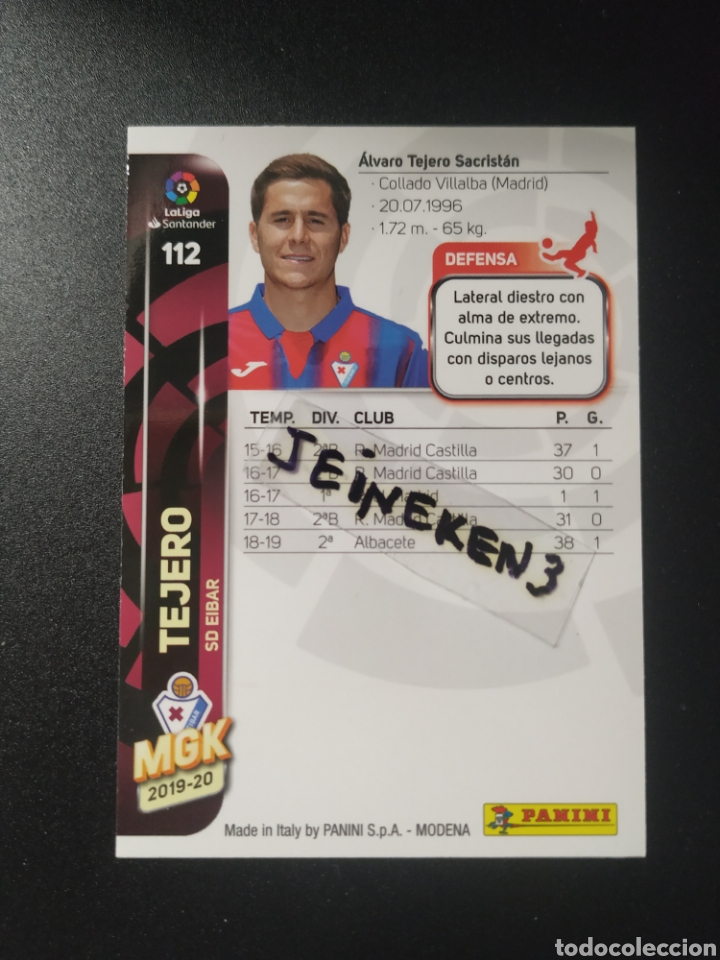 Cromos de f&uacute;tbol: Megacracks 2019/20 112 Tejero &Eacute;ibar - Foto 2