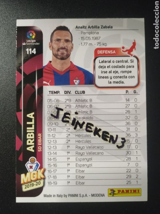 Cromos de f&uacute;tbol: Megacracks 2019/20 114 Arbilla &Eacute;ibar - Foto 2
