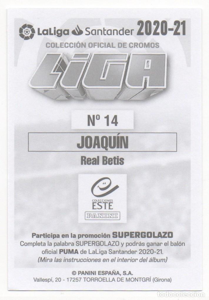 Cromos de f&uacute;tbol: ESTE 20-21 JOAQU&Iacute;N. NUEVO. - Foto 2
