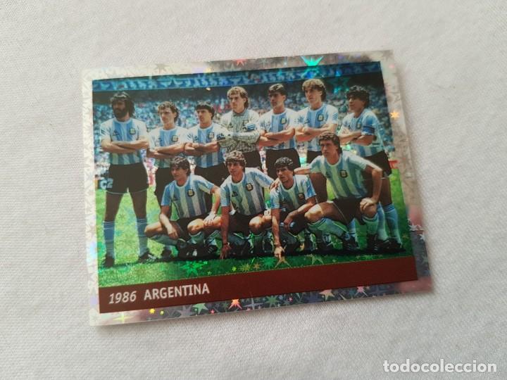 Cromos de F&uacute;tbol: CROMO N&ordm; 12 ALINEACI&Oacute;N ARGENTINA 1986 CON MARADONA - WORLD CUP FRANCE FRANCIA 98 - DS