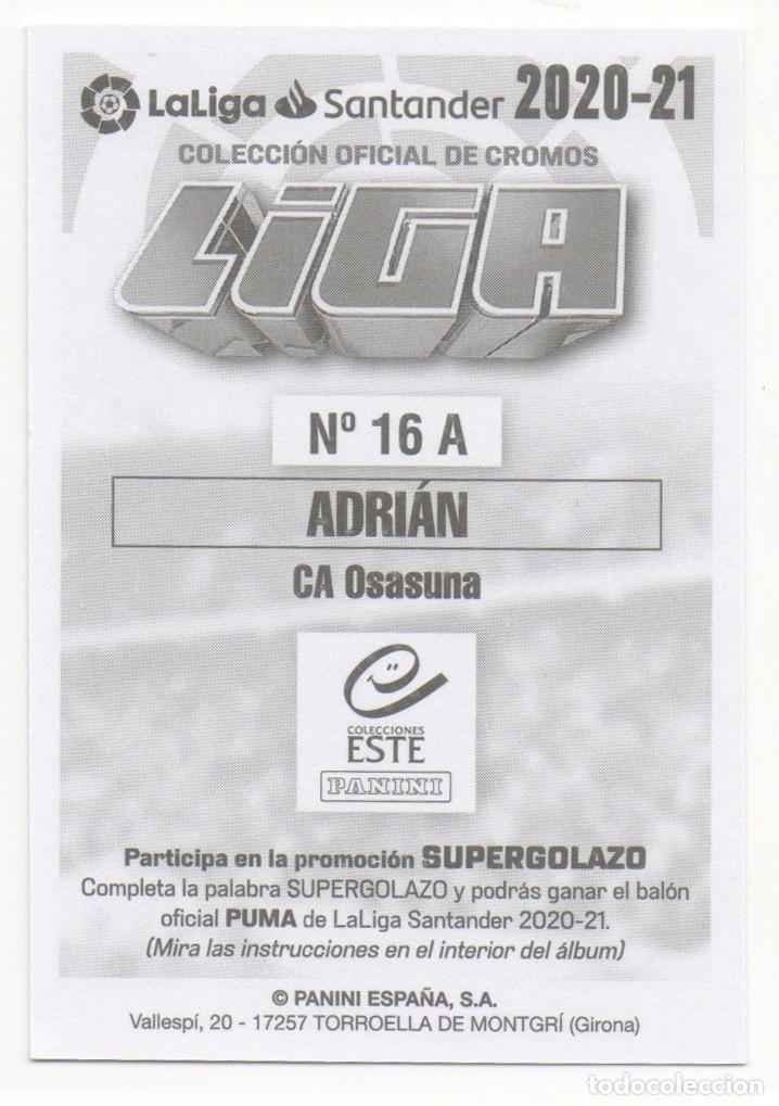 Cromos de f&uacute;tbol: ESTE 20-21 ADRI&Aacute;N. NUEVO. - Foto 2