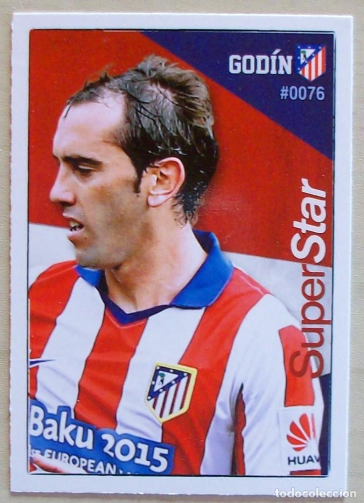 Cromos de f&uacute;tbol: 76 GODIN SUPERSTAR ATLETICO DE MADRID FICHAS ALBUM MUNDICROMO 2015 2016 15 16