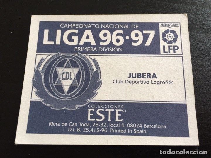 Cromos de f&uacute;tbol: JUBERA - CD Logro&ntilde;&eacute;s - 96 97 1996 1997 - Ediciones ESTE - nunca pegado - Foto 2