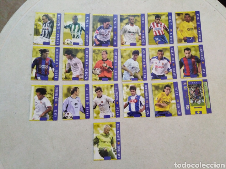 Football Stickers: Lote de 19 fichas liga 2005 MC sport