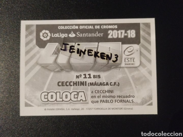Cromos de f&uacute;tbol: Este 2017/18 11 BIS Cecchini (Coloca) M&aacute;laga - Foto 2
