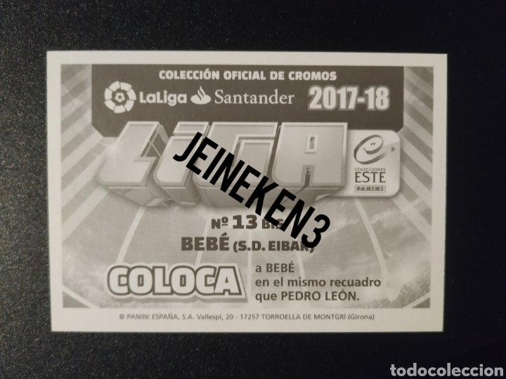 Cromos de f&uacute;tbol: Este 2017/18 13 BIS Bebe (Coloca) Eibar - Foto 2