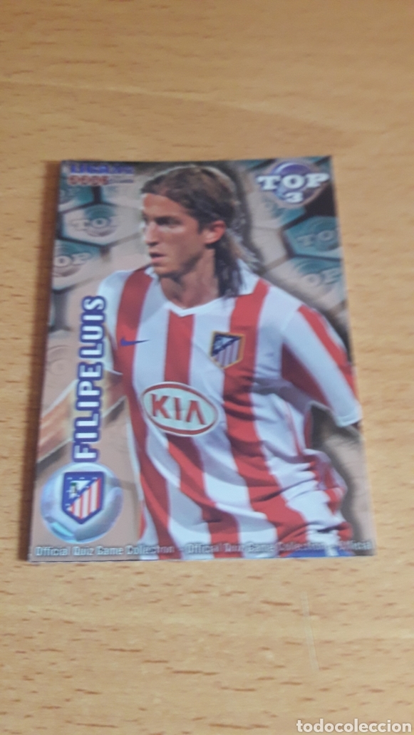 Figurine di Calcio: Mundicromo 2012 581 Filipe Luis Atl&eacute;tico de Madrid top fondo rojo brillo