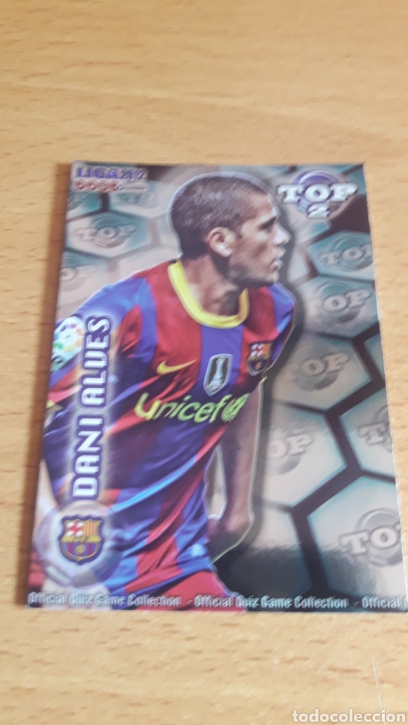 Figurine di Calcio: Mundicromo 2012 550 Dani Alves Barcelona top fondo azul brillo