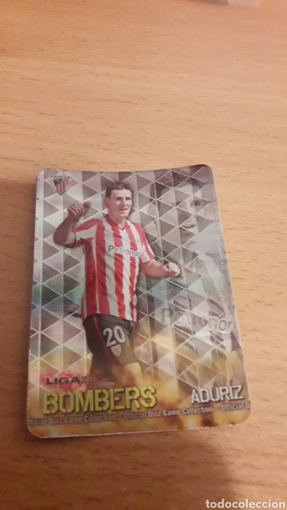 Cromos de f&uacute;tbol: Mundicromo 2013 bombers Aduriz Athletic de Bilbao fondo rayas puntas redondas