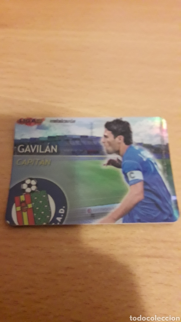 Figurine di Calcio: Mundicromo 2013 Gavil&aacute;n Getafe capit&aacute;n fondo rayas puntas redondas