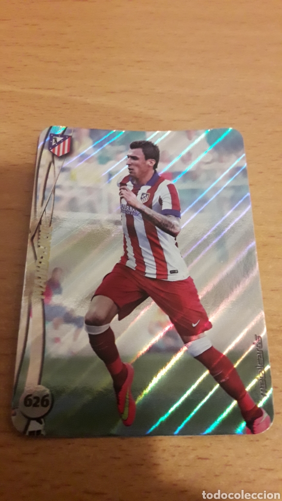 Figurine di Calcio: Mundicromo 2015 626 Mandzukic Atl&eacute;tico de Madrid top fondo rayas diagonales