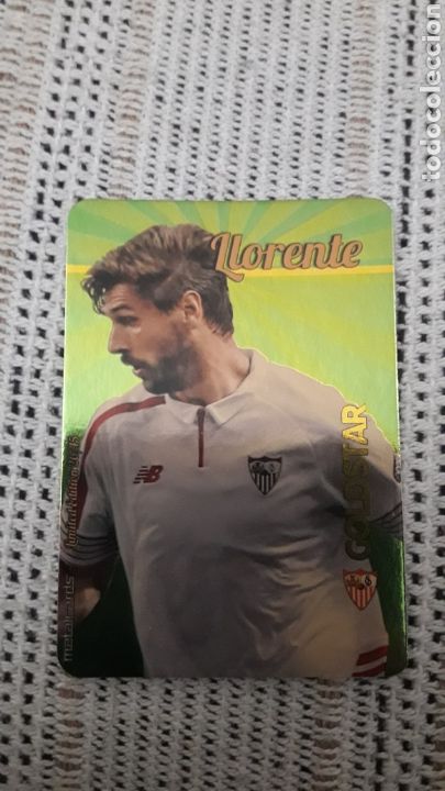 Fu&szlig;ball-Sticker: Mundicromo 2016 Llorente Sevilla goldstar brillante dorado