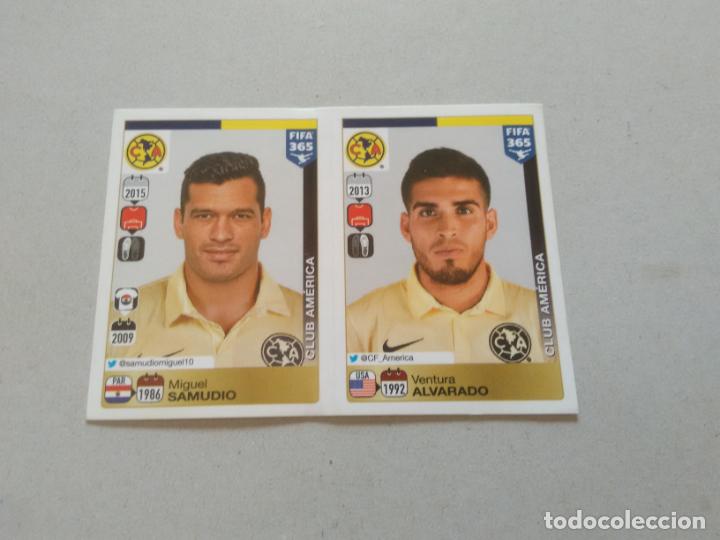 Cromos de F&uacute;tbol: 618 619 SAMUDIO ALVARADO CLUB AM&Eacute;RICA STICKER CROMO F&Uacute;TBOL FIFA 365 PANINI 2015-2016 15-16