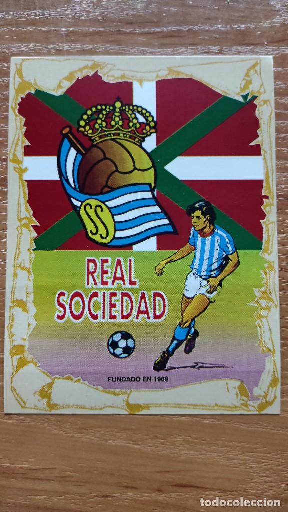 Cromos de f&uacute;tbol: Cromo adhesivo Real Sociedad grande