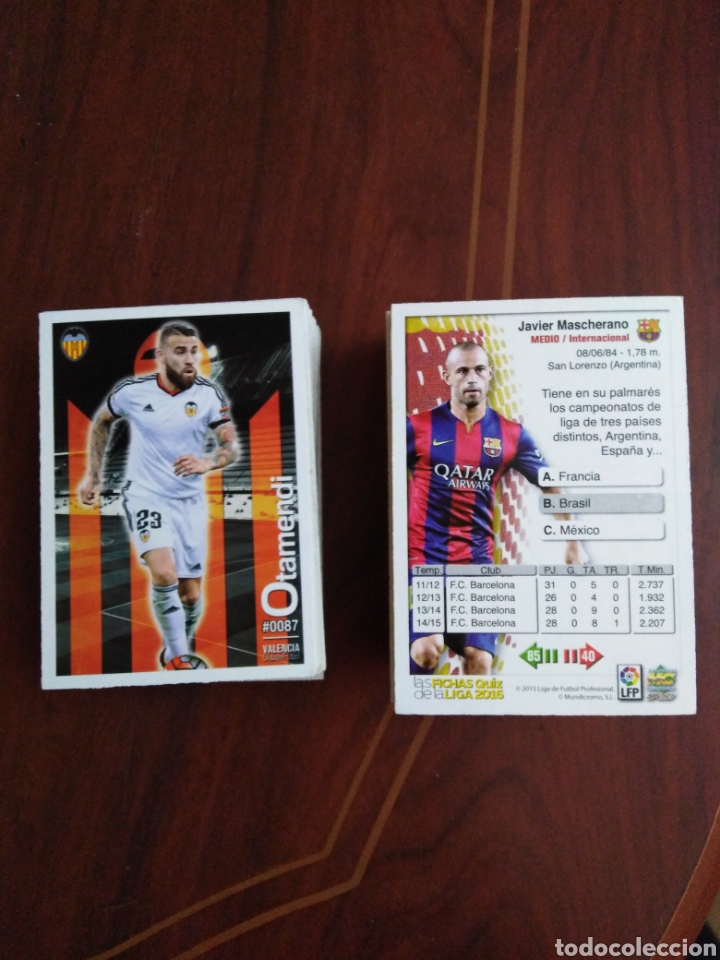Cromos de F&uacute;tbol: Lote de 135 cromos ( las fichas quiz de la liga 2016 )