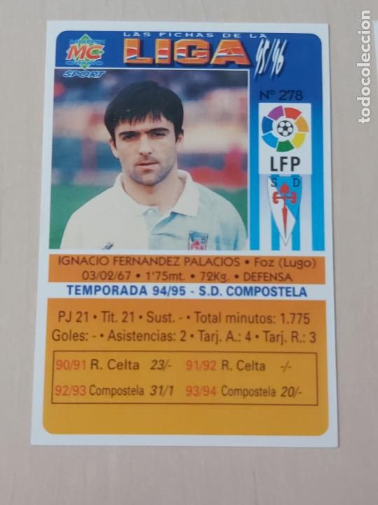 Football Stickers: MUNDICROMO FICHAS DE LA LIGA 1995-1996 VERSION 278 NACHO COMPOSTELA 95-96