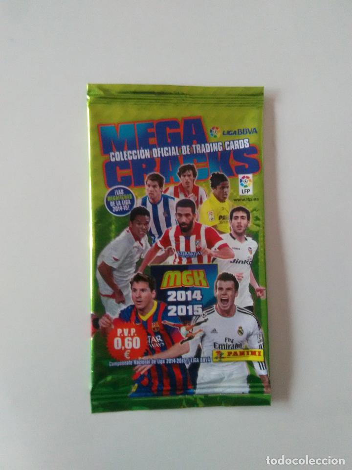Cromos de f&uacute;tbol: SOBRE CROMOS VAC&Iacute;O LIGA 2014-2015 MEGACRACKS PANINI MGK 14-15 MESSI BACCA BALE PAREJO GIOVANI ARDA