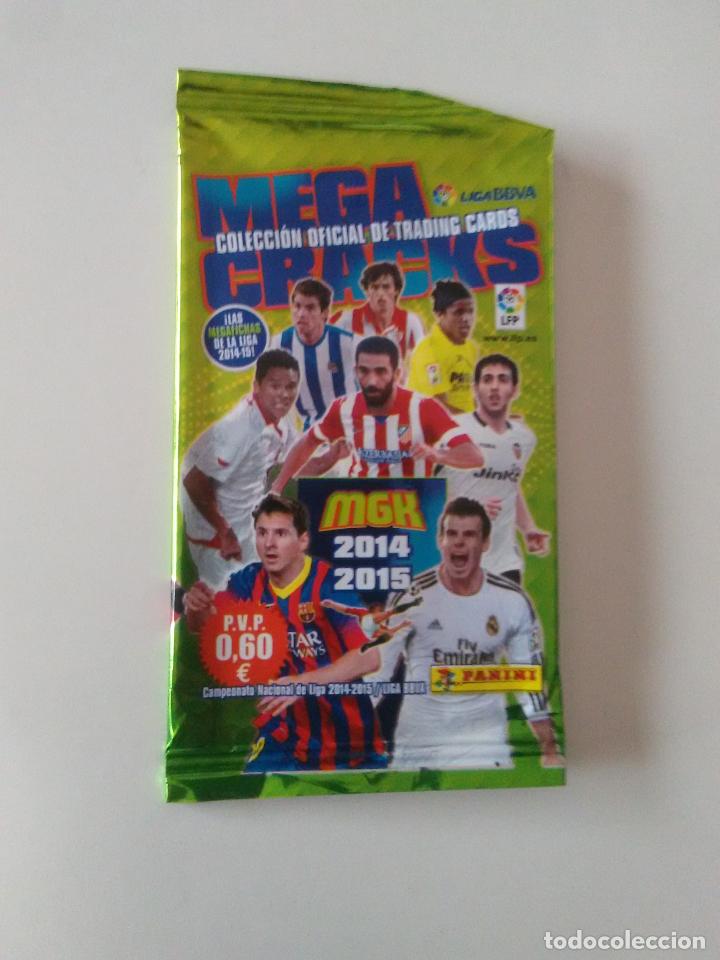 Cromos de f&uacute;tbol: SOBRE CROMOS VAC&Iacute;O LIGA 2014-2015 MEGACRACKS PANINI MGK 14-15 MESSI BACCA BALE PAREJO GIOVANI ARDA