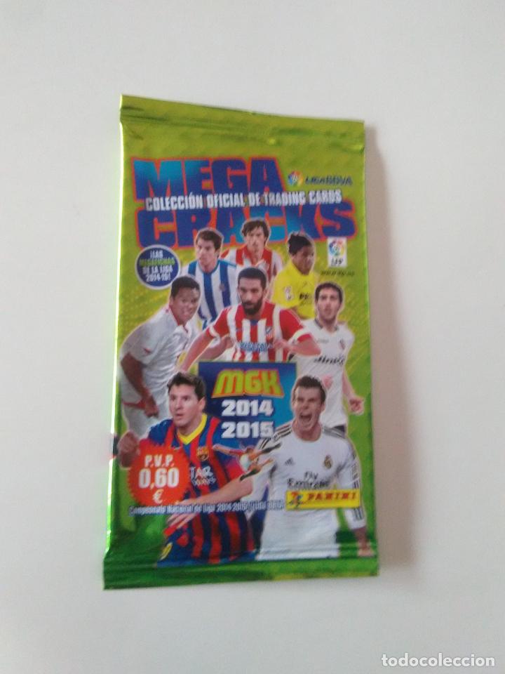 Cromos de F&uacute;tbol: SOBRE CROMOS VAC&Iacute;O LIGA 2014-2015 MEGACRACKS PANINI MGK 14-15 MESSI BACCA BALE PAREJO GIOVANI ARDA