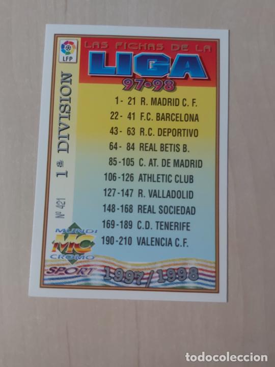 Figurine di Calcio: N&ordm; 421 INDICE 1&ordf; DIVISION - MUNDICROMO - FICHAS DE LA LIGA 97 98 -