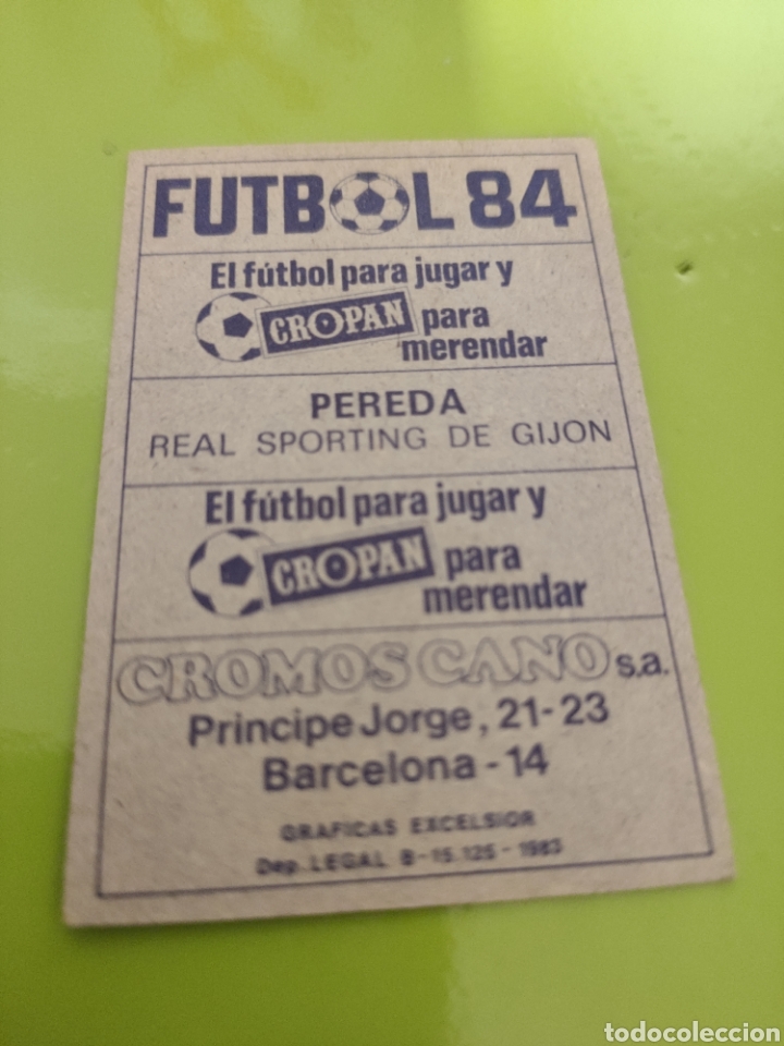Cromos de f&uacute;tbol: F&uacute;tbol 84. Cromos Cano. Pereda (Sporting) - Foto 2